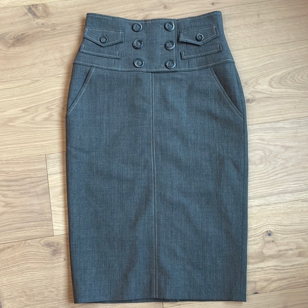 Andy The Anh structured high waisted midi skirt
